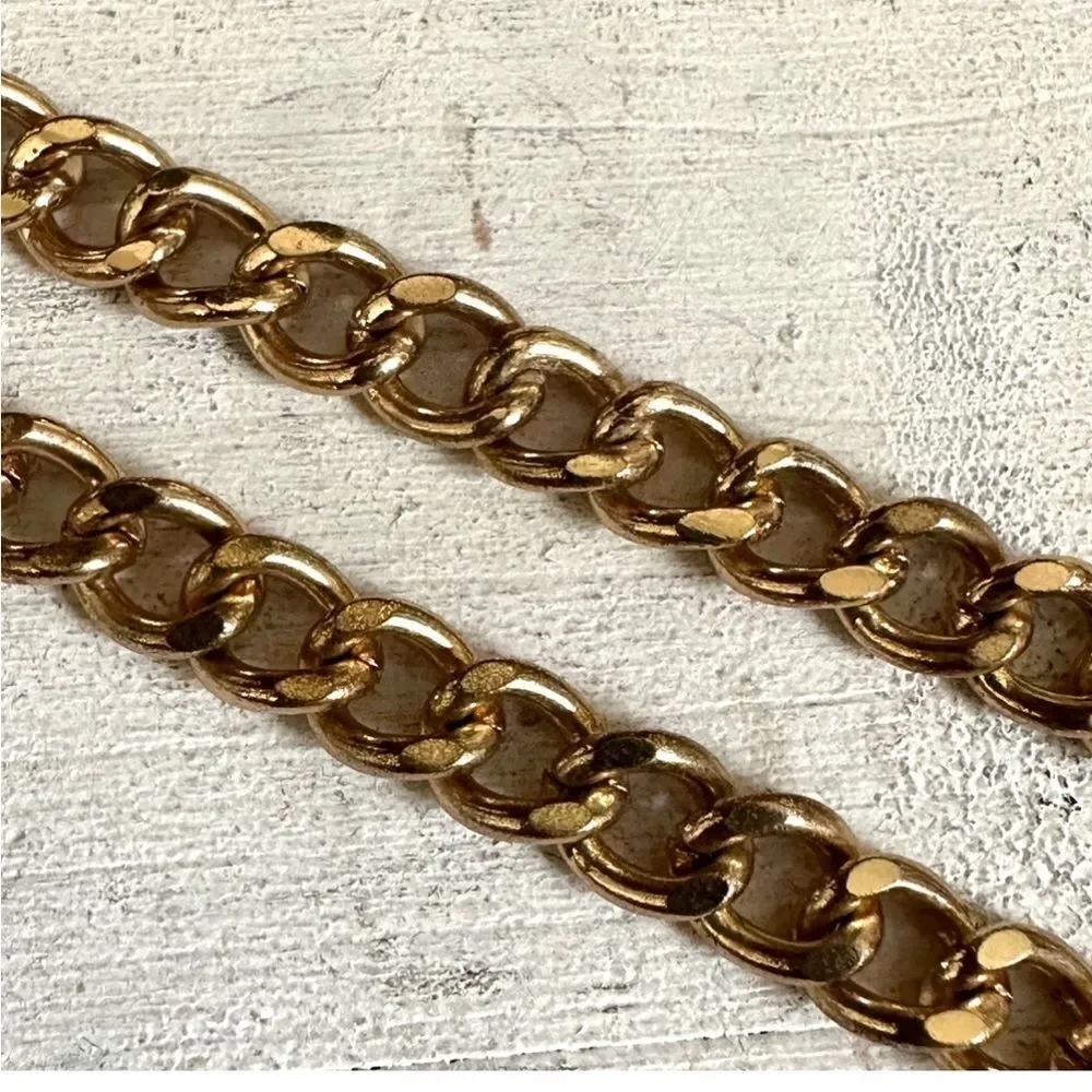 L.JTM gold tone and black necklace
